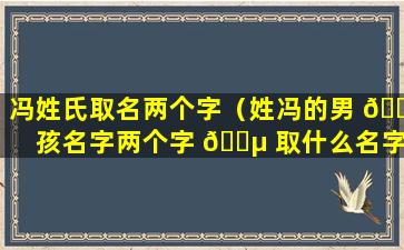 冯姓氏取名两个字（姓冯的男 🕊 孩名字两个字 🌵 取什么名字好）